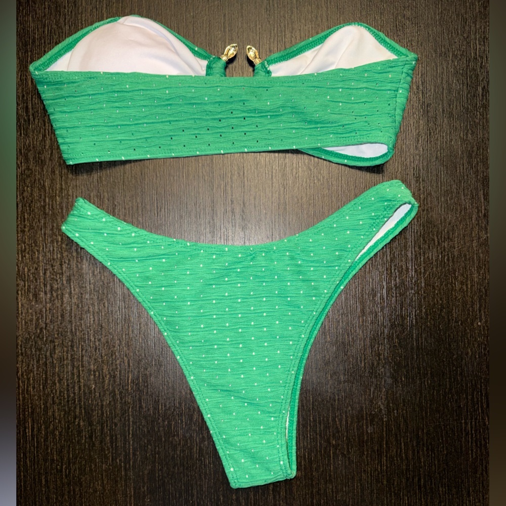 Emerald Green Bandeau Bikini Set - Picture 3 of 4